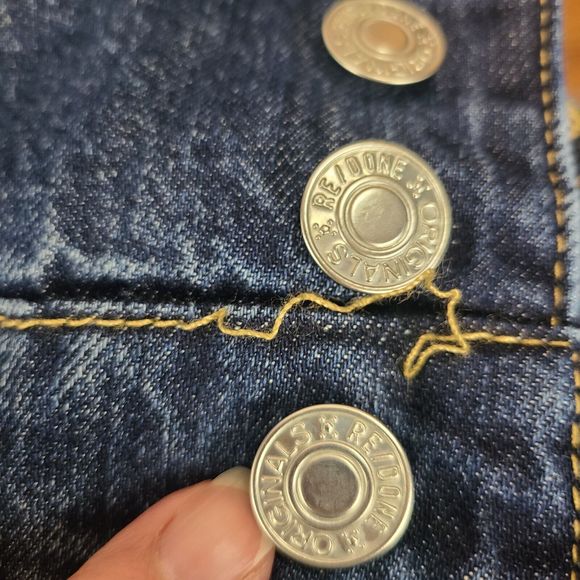 New RE/DONE Corset Mini Skirt in Indigo Flow Denim Womens (26) Small Defect-$285 - Picture 2 of 11